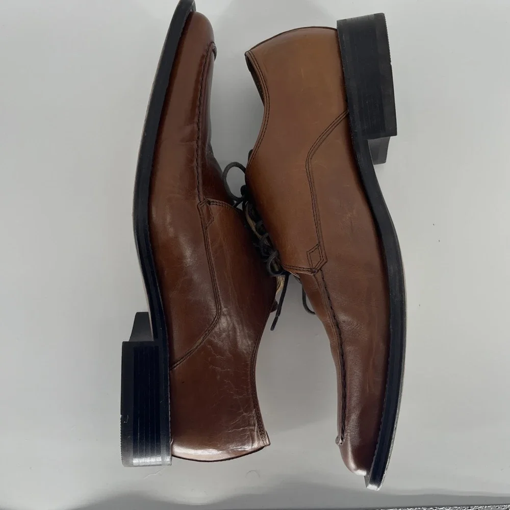 Kenneth Cole New York Men's Brown Leather Oxford Dress Shoes Size 10 -‎ M71174
